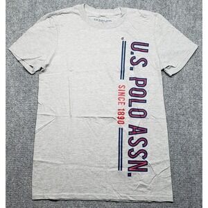 US Polo Assn T-Shirt Mens Size S Gray Graphic Print Crew Neck Short Sleeve New